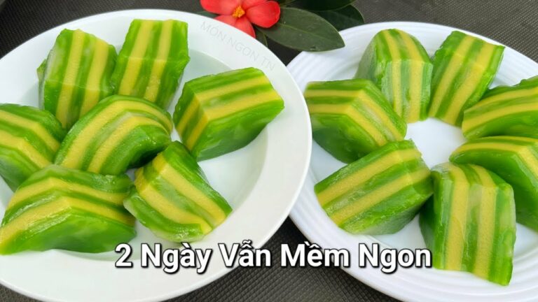 Cách làm bánh da lợn đậu xanh lá dứa mềm dai giữ ẩm lâu dài