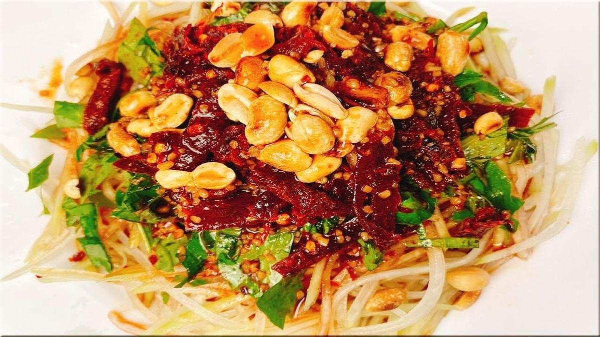 Cách Làm Gỏi khô bò đu đủ