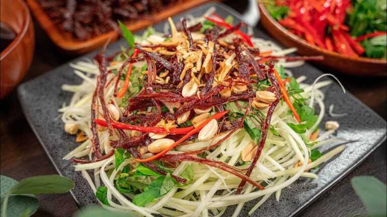 Cách làm gỏi đu đủ khô bò ngon chuẩn vị như ngoài hàng tại nhà
