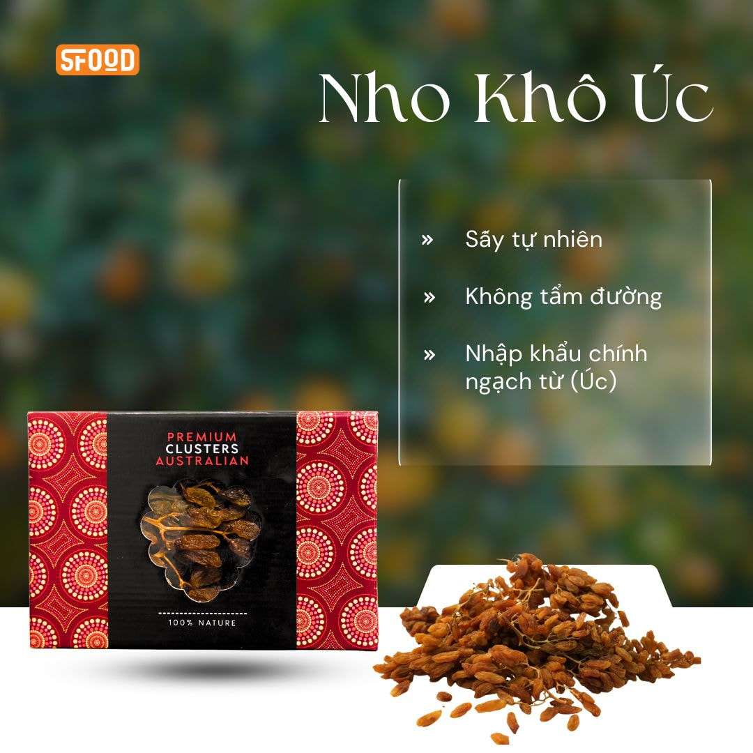 Nho khô úc nguyên cành