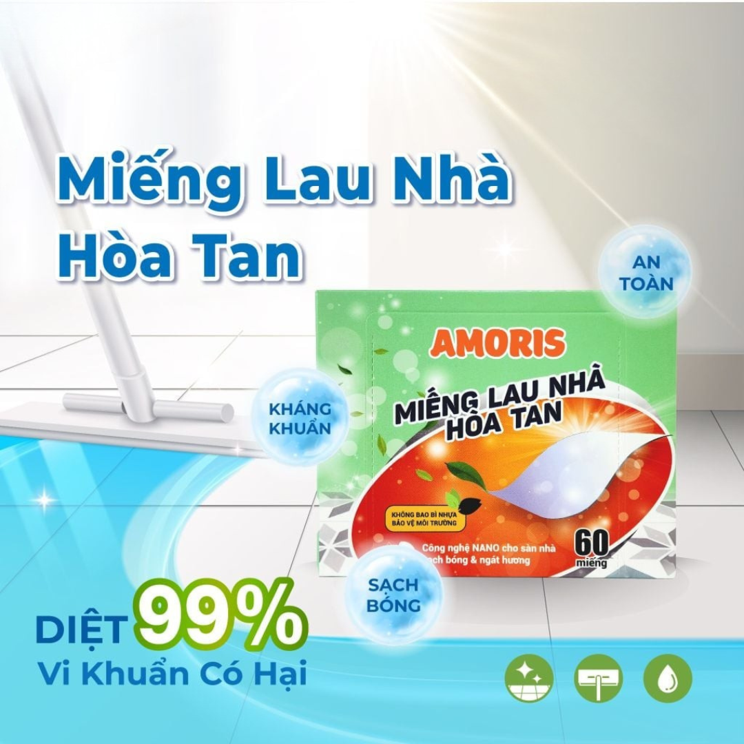 Miếng lau sàn (60 tờ/hộp) Amoris - HHAMI06 - Hình ảnh 3