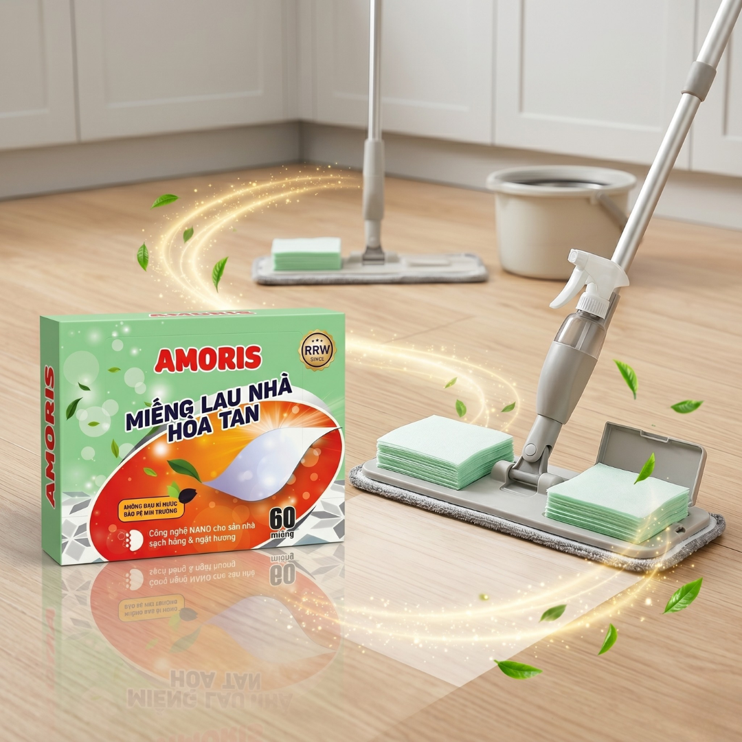 Miếng lau sàn (60 tờ/hộp) Amoris - HHAMI06 - Hình ảnh 2
