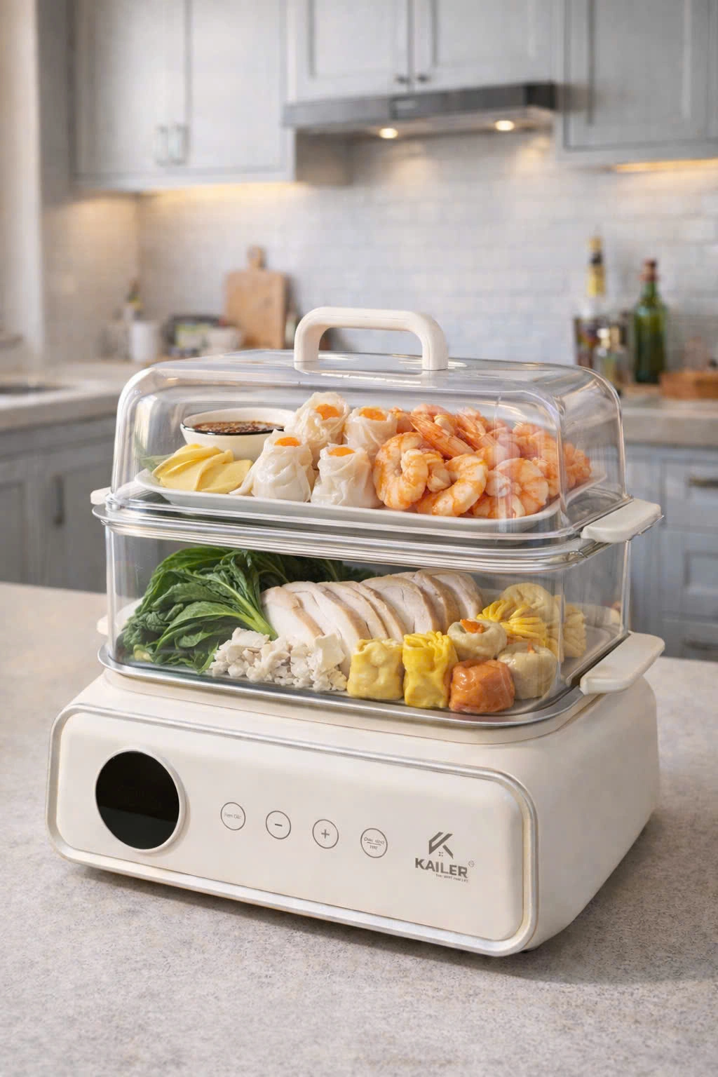 Nồi Hấp Điện Đa Năng 2 Tầng Kailer KL-H18 - Hình ảnh 2
