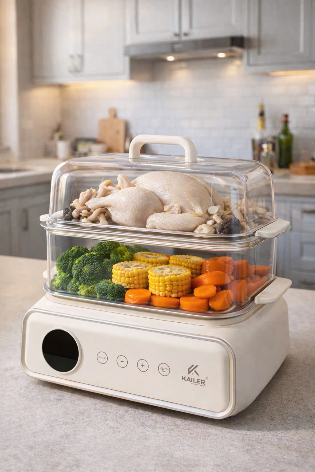 Nồi Hấp Điện Đa Năng 2 Tầng Kailer KL-H18 - Hình ảnh 3