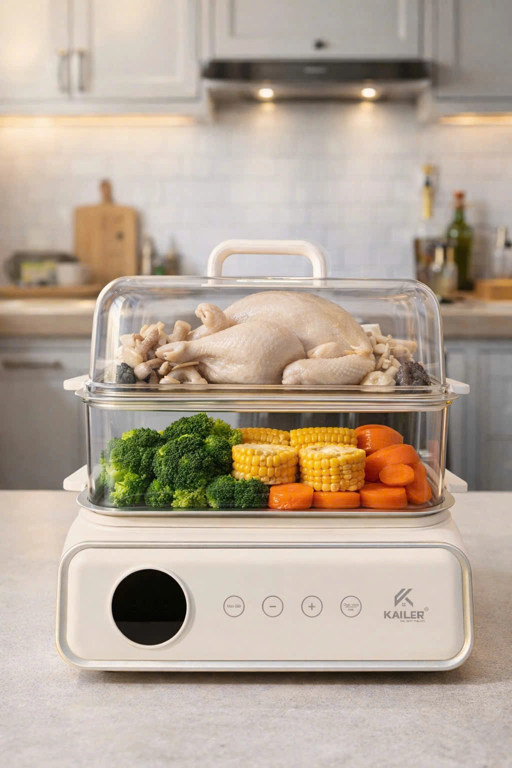 Nồi Hấp Điện Đa Năng 2 Tầng Kailer KL-H18 - Hình ảnh 4