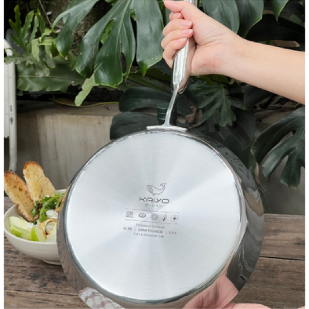 Chảo inox cao cấp 316 liền khối 24cm Kaiyo - Hình ảnh 4