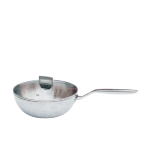 Chảo inox sâu lòng có vung kính 24cm Kaiyo