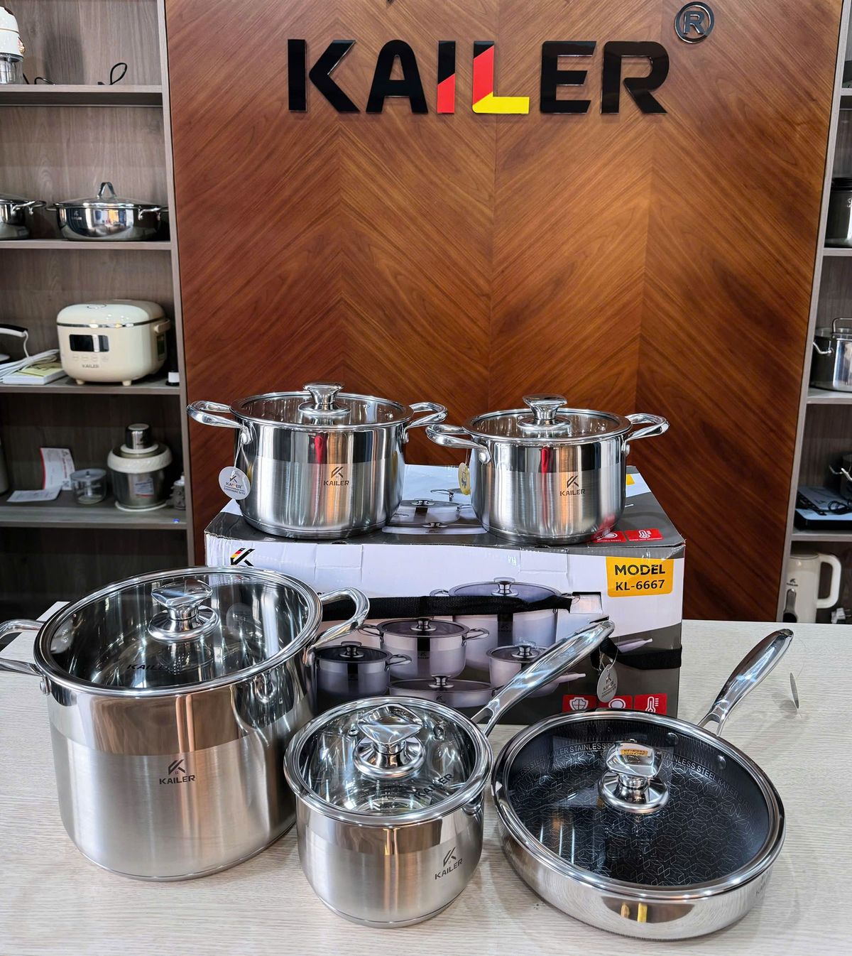 BỘ NỒI KAILER INOX 5 MÓN 5 LỚP ĐÁY KL-BN07 - Hình ảnh 4