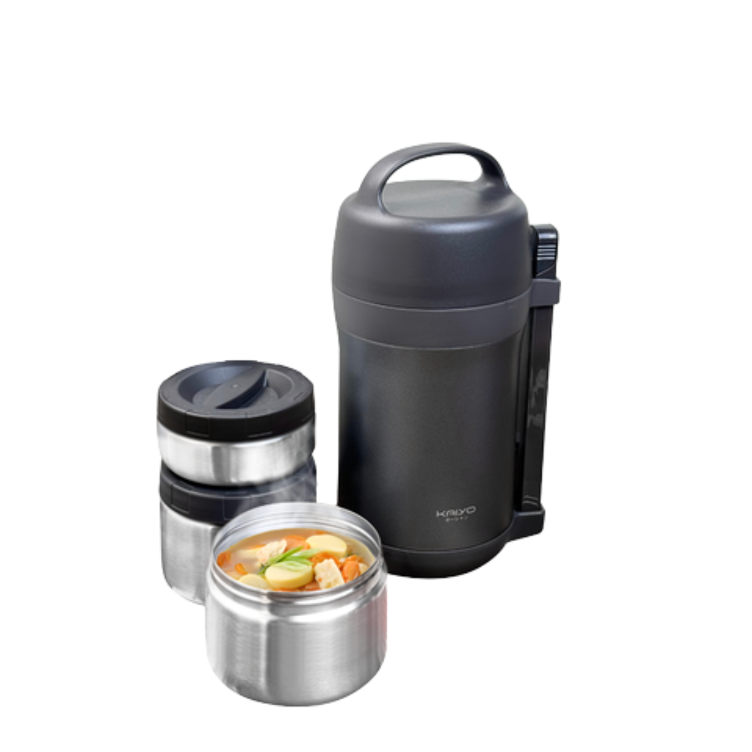 Hộp cơm giữ nhiệt Kaiyo 1600ml màu ghi