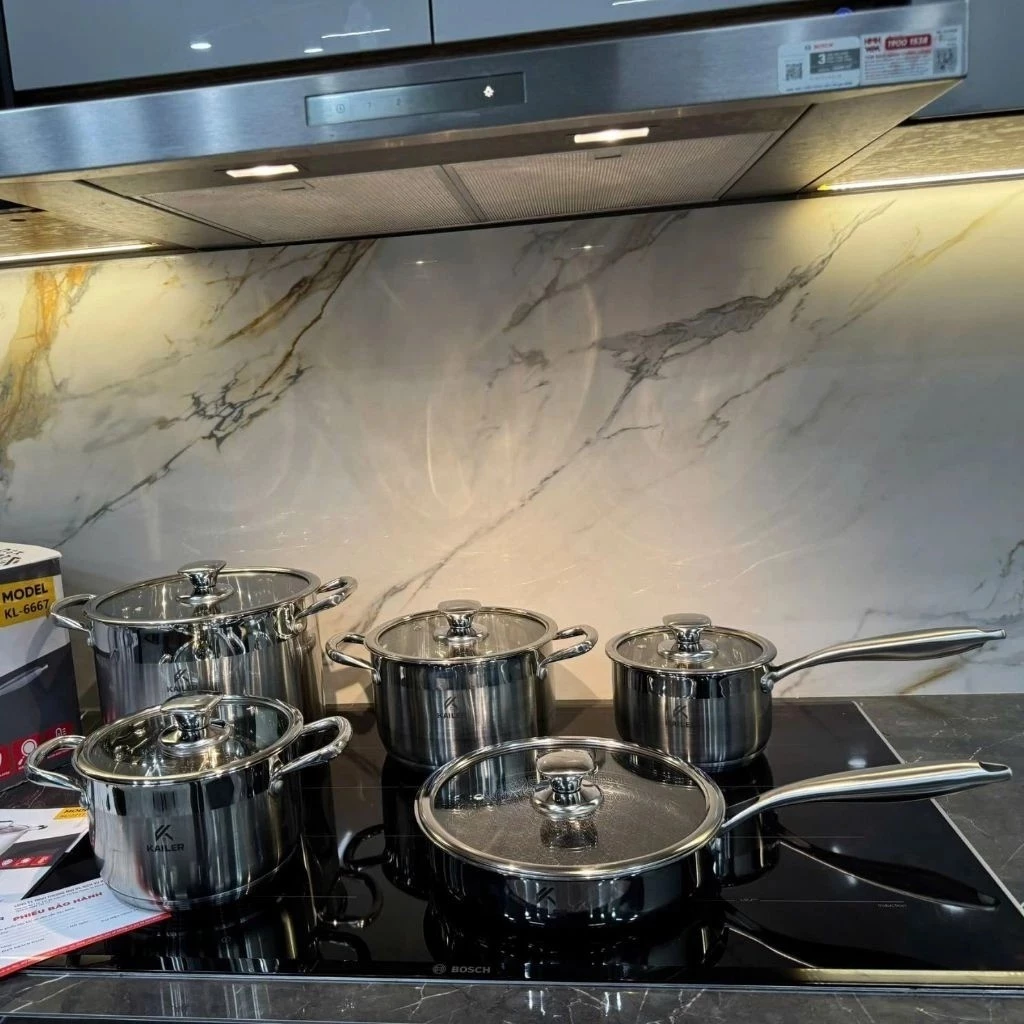BỘ NỒI KAILER INOX 5 MÓN 5 LỚP ĐÁY KL-BN07 - Hình ảnh 3
