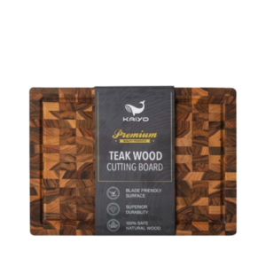 Thớt gỗ thái chữ nhật Teak đầu cây Kaiyo 35 x 25 x 3,8 cm