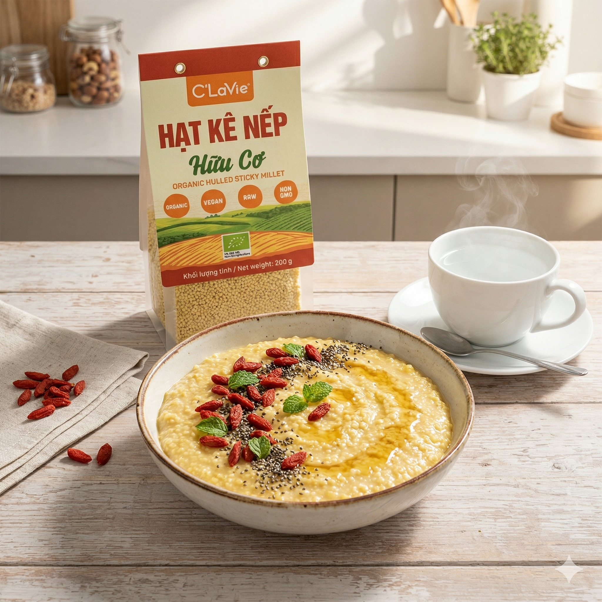 Hạt kê nếp hữu cơ C'lavie loại 200g - Hình ảnh 2