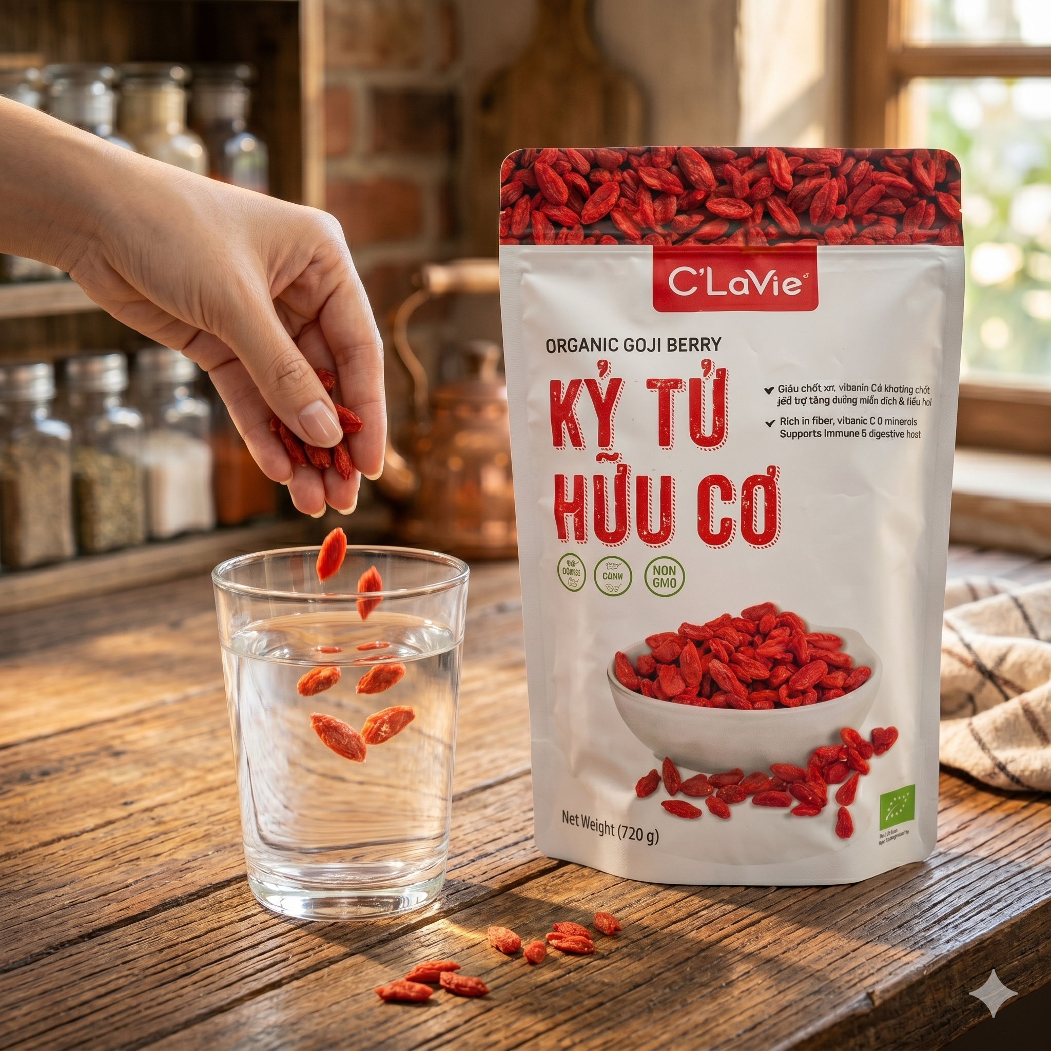 Kỷ tử Hữu cơ C'lavie loại 170g - Hình ảnh 3