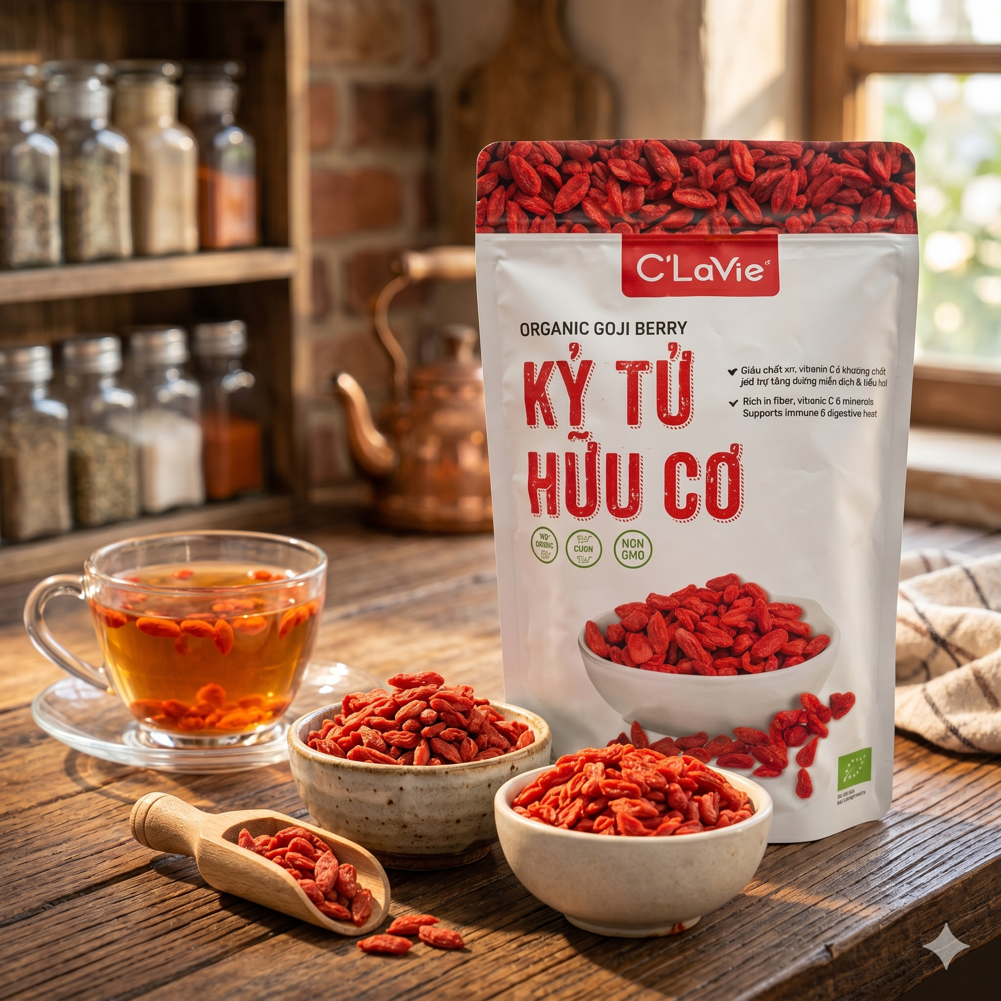 Kỷ tử Hữu cơ C'lavie loại 170g - Hình ảnh 2