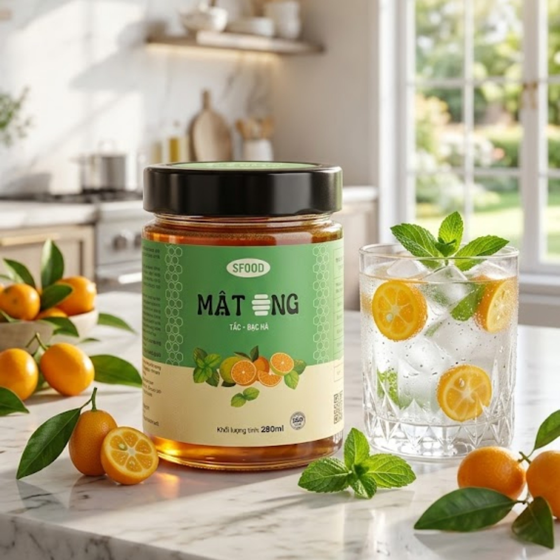 SFood Mật Ong Tắc - Bạc Hà 280ml - Hình ảnh 2