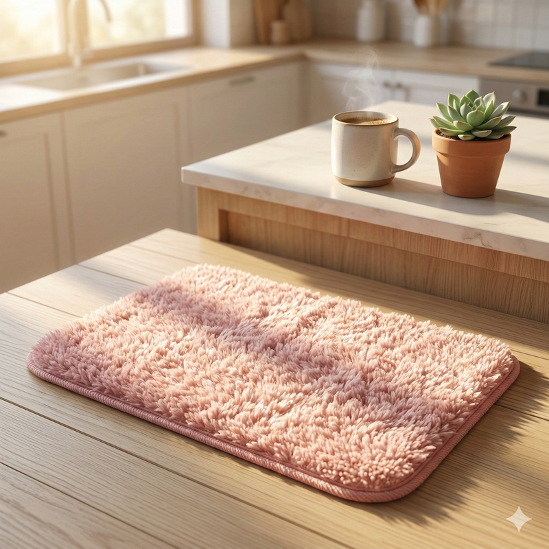 Thảm nhà tắm Okazaki cao cấp màu hồng 40x60cm