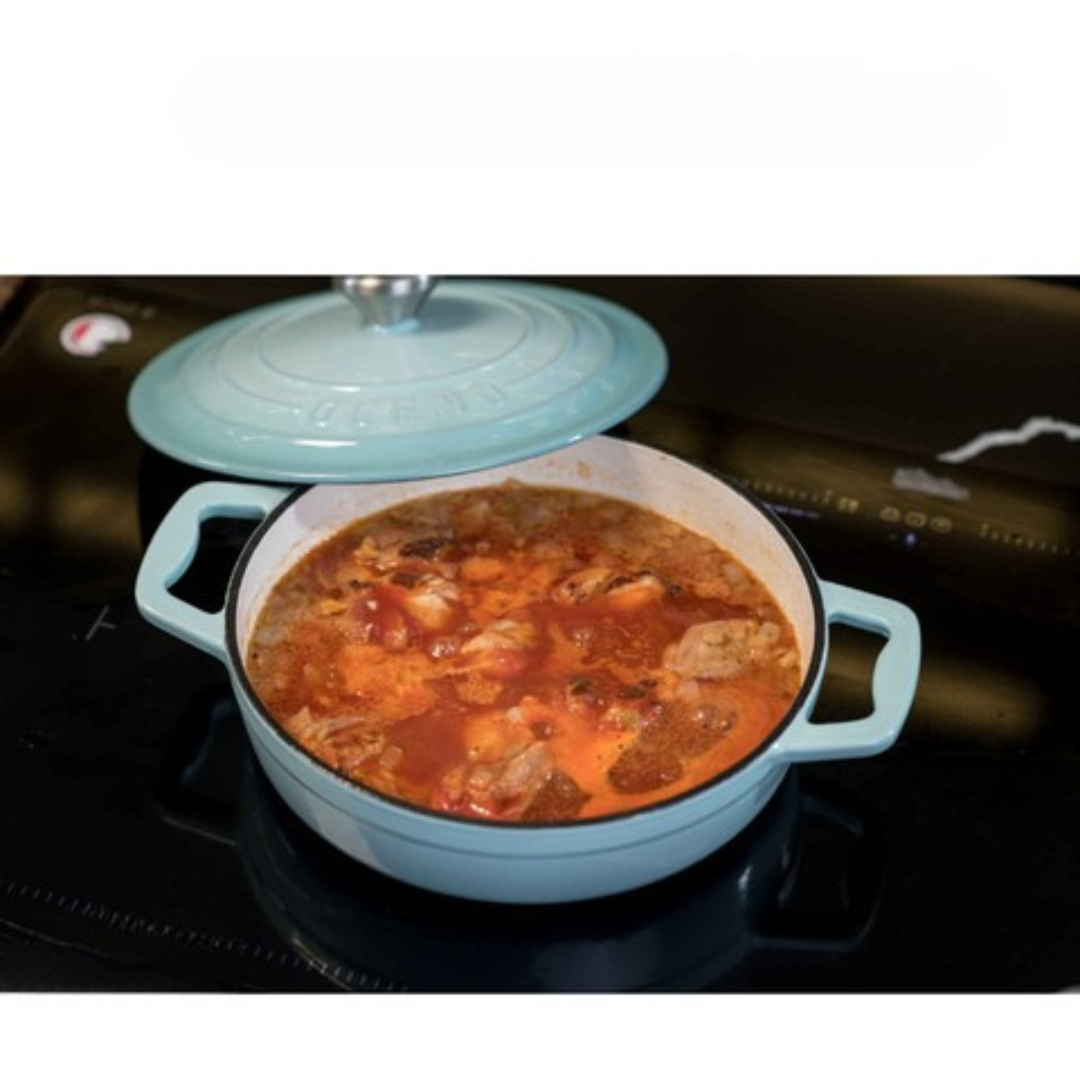 Nồi gang thành cao Oceno 22cm màu xanh mint - Hình ảnh 3