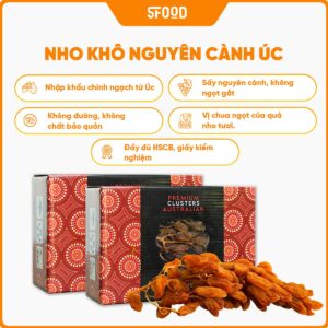 Nho khô nguyên cành Premium Australian 500g