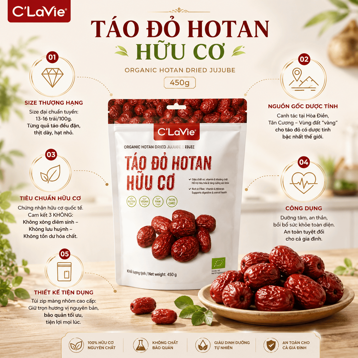 Táo đỏ hữu cơ C'lavie 450g - Hình ảnh 4