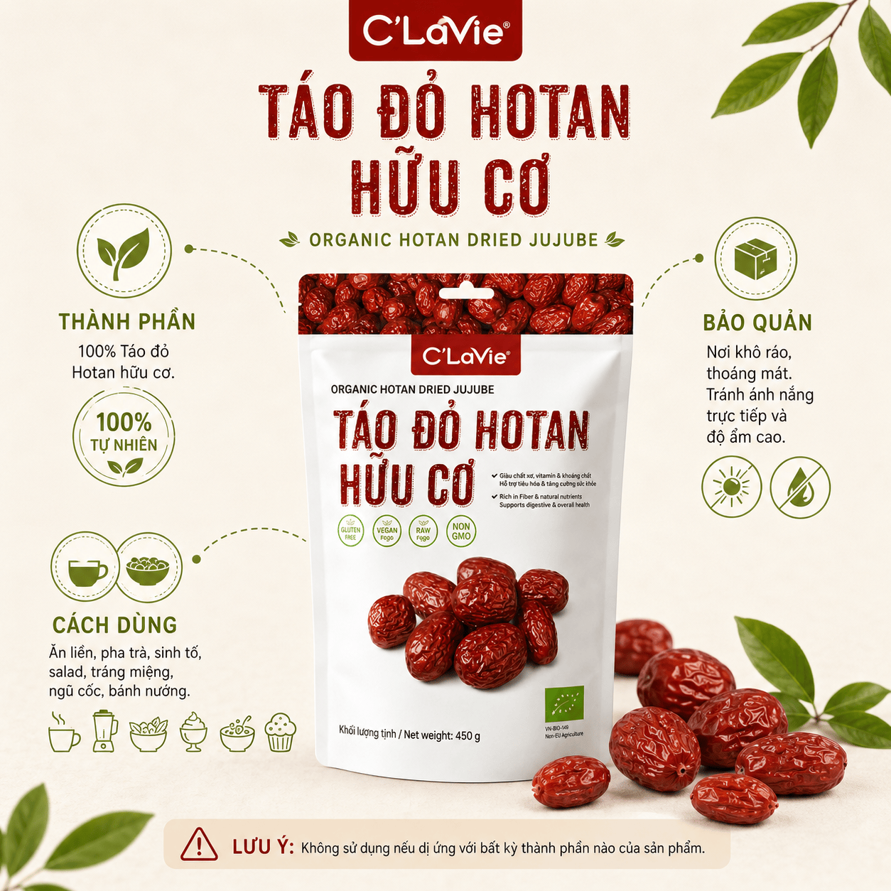 Táo đỏ hữu cơ C'lavie 450g - Hình ảnh 2